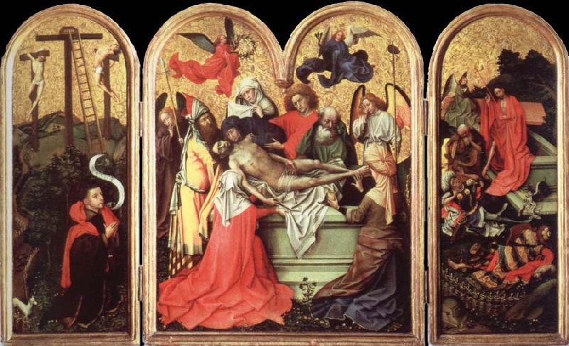 Robert Campin Entombment Triptych oil painting picture